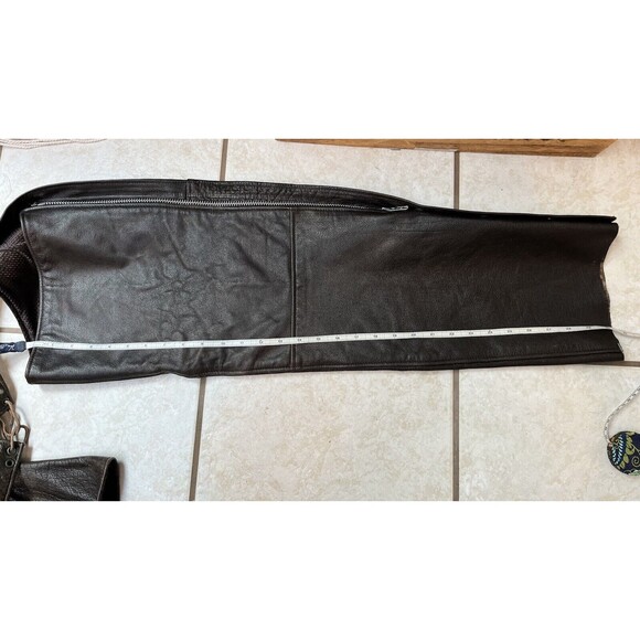 Wild Ride Motorcycle Chaps ~ Small ~ Brown ~ Adjustable Buckle Closure ~ Lined - Picture 7 of 11